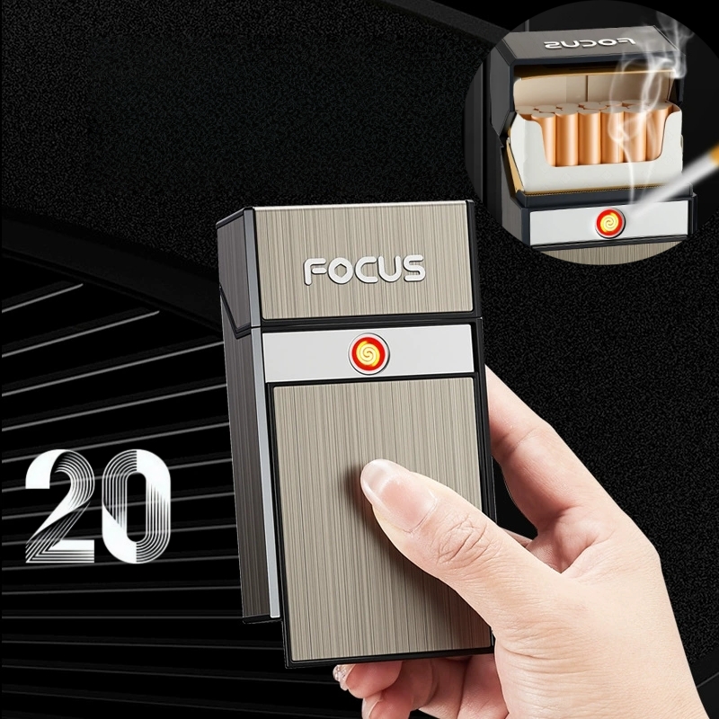 Outdoor Windproof Lighter - Kotak pemantik rokok USB baru, tahan