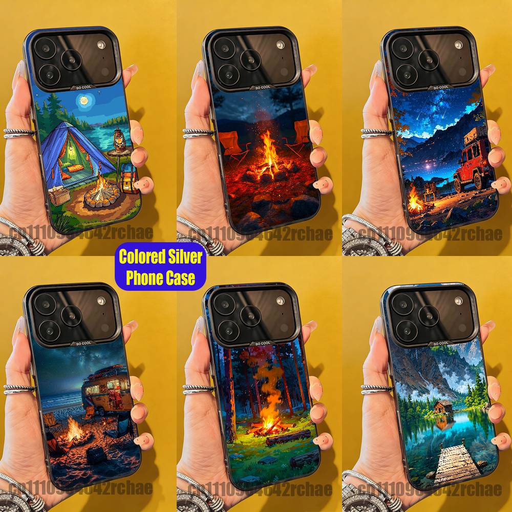 Outdoor Camping Quotes - Casing HP iPhone 15,12,11,14,13,16,17,E,Max,Plus,Air,Pro,Mini Motif Api