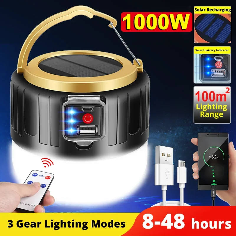 Camping Solar Lantern - Lampu Kemah Tenaga Surya LED Lentera