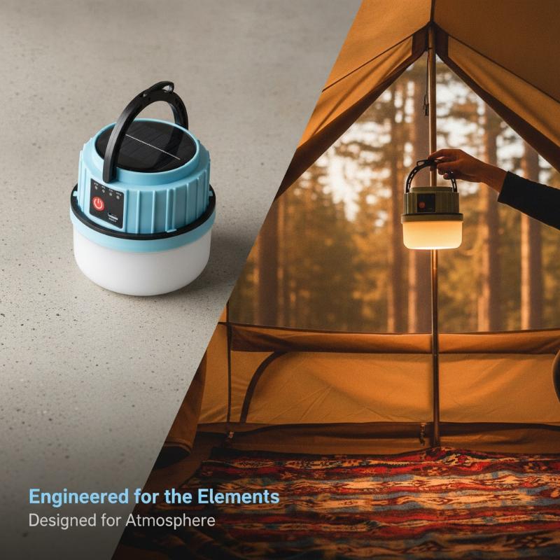 Camping Solar Lantern - Lampu LED Tenaga Surya Tahan Air