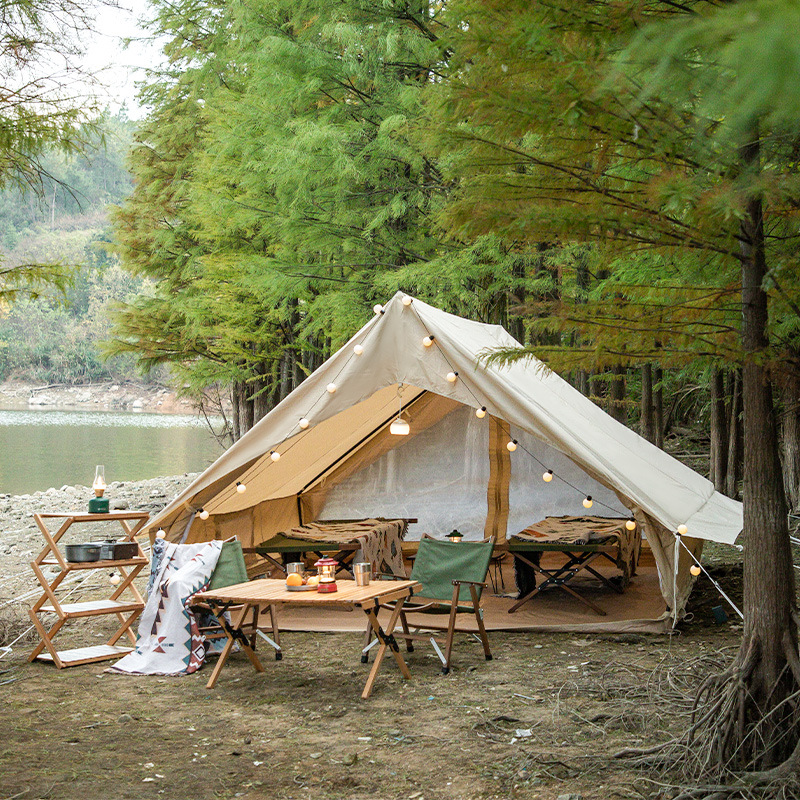Outdoor Camping And Glamping - Tenda Herringbone Besar, Tahan Angin Anti