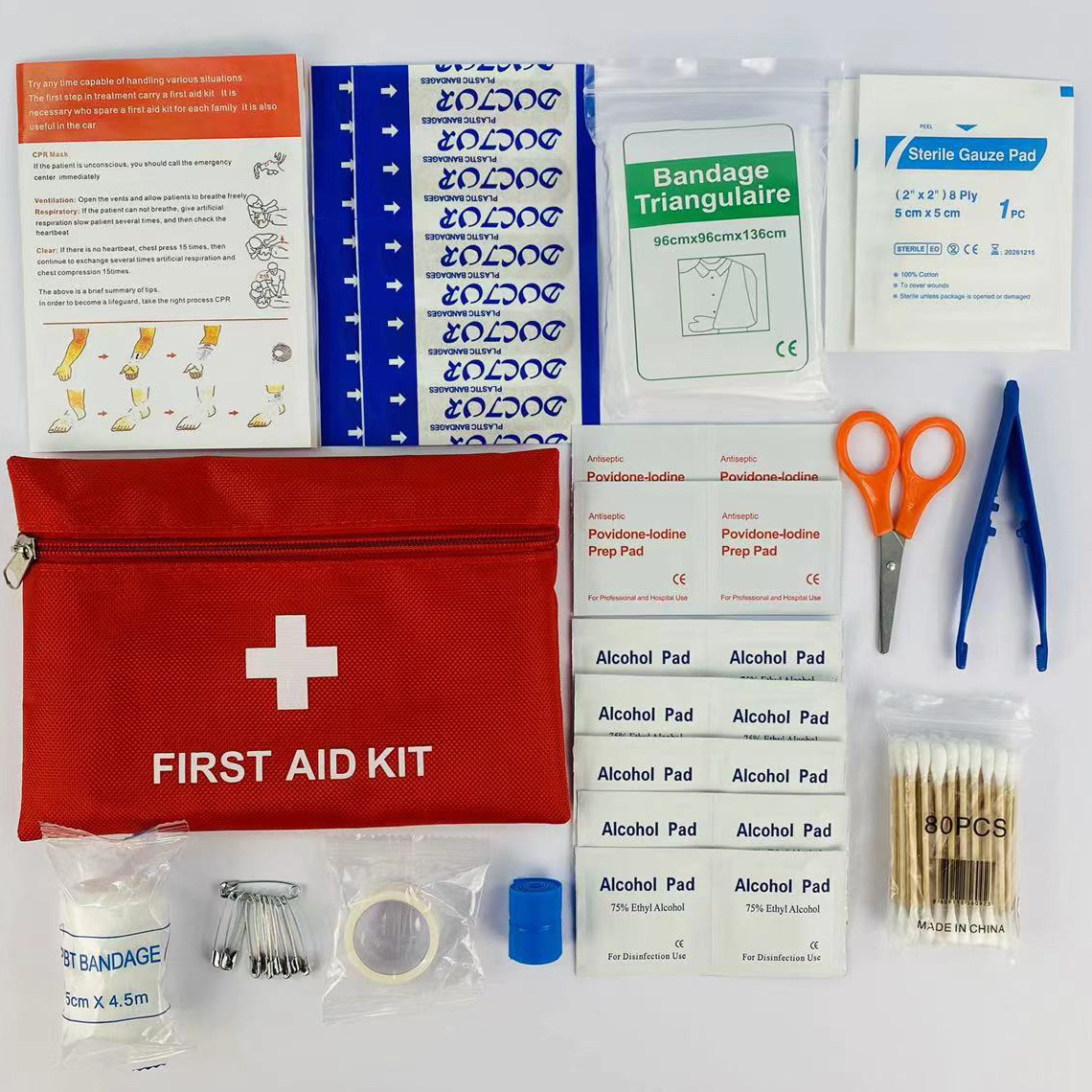 Outdoor Camping Essentials - 14pcs Kotak P3K Trauma Kit dengan