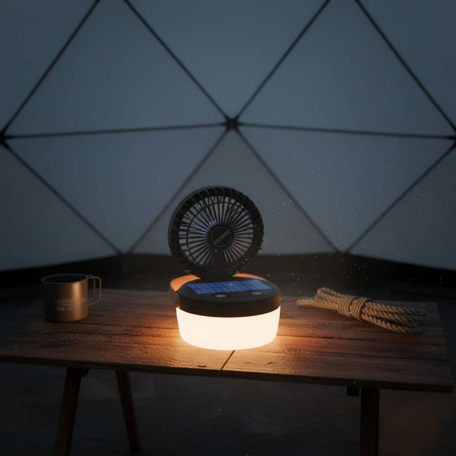 Camping Solar Lantern - Lampu Kipas Tenaga Surya untuk Berkemah,