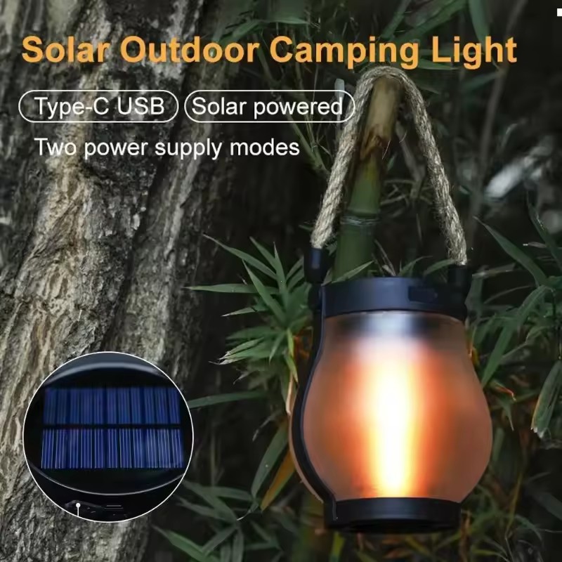 Camping Solar Lantern - Lampu Kemah USB Isi Ulang Lampu