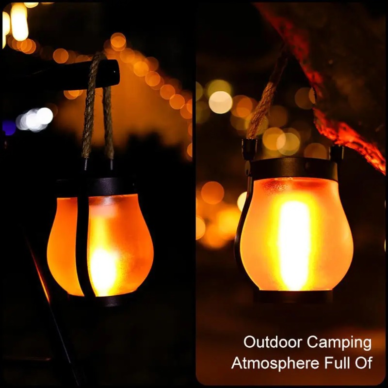Lampu Api Surya USB Isi Ulang  - Camping Solar Lantern ulasan dan harga