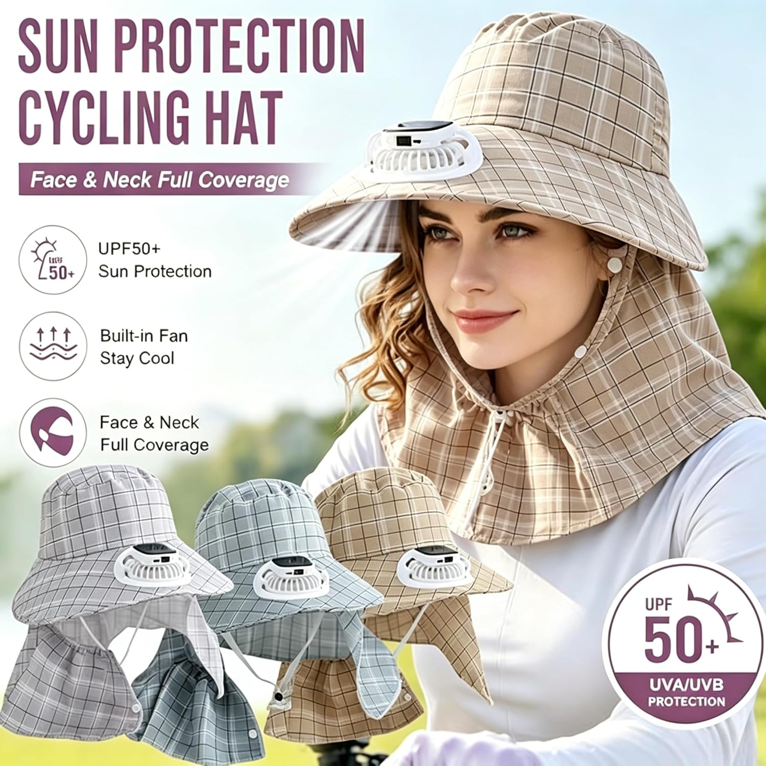 1PC Topi Kipas Pelindung Leher - Outdoor Camping Fans ulasan dan harga