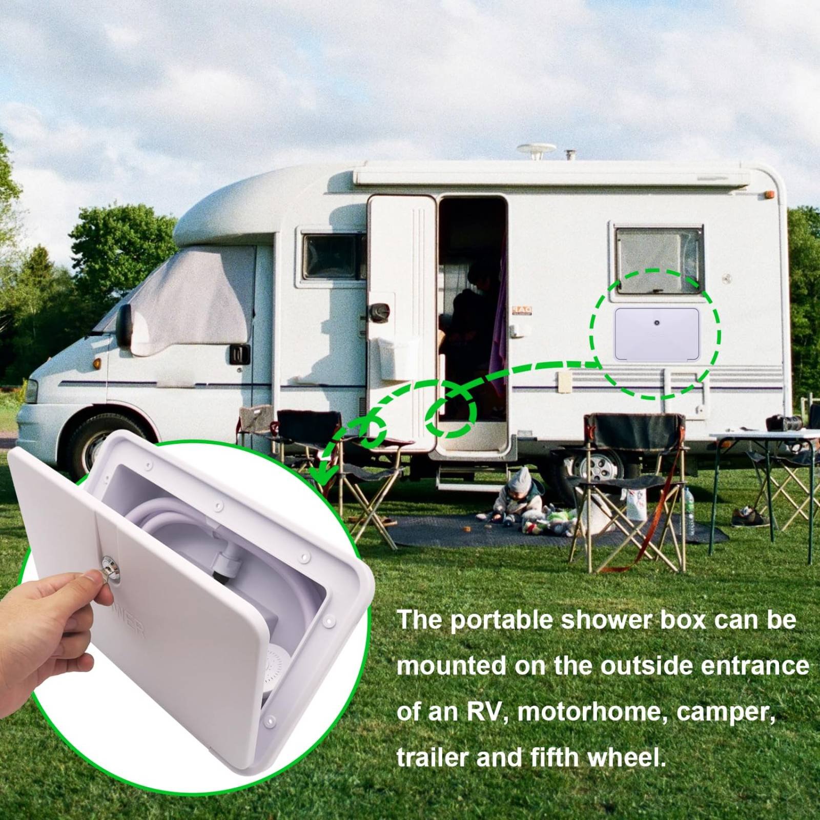 Kotak Shower Eksterior RV Komp - Outdoor Camping Box ulasan dan harga