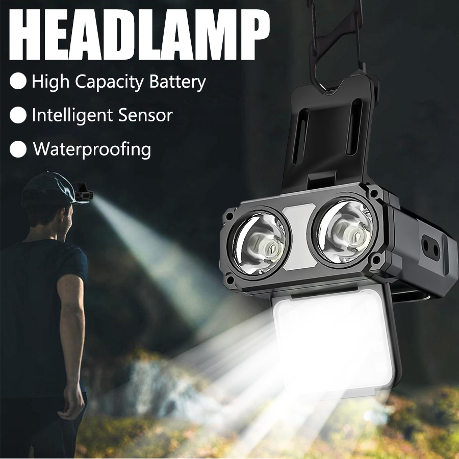 Lampu Kepala LED COB Sensor de - Headlamp ulasan dan harga