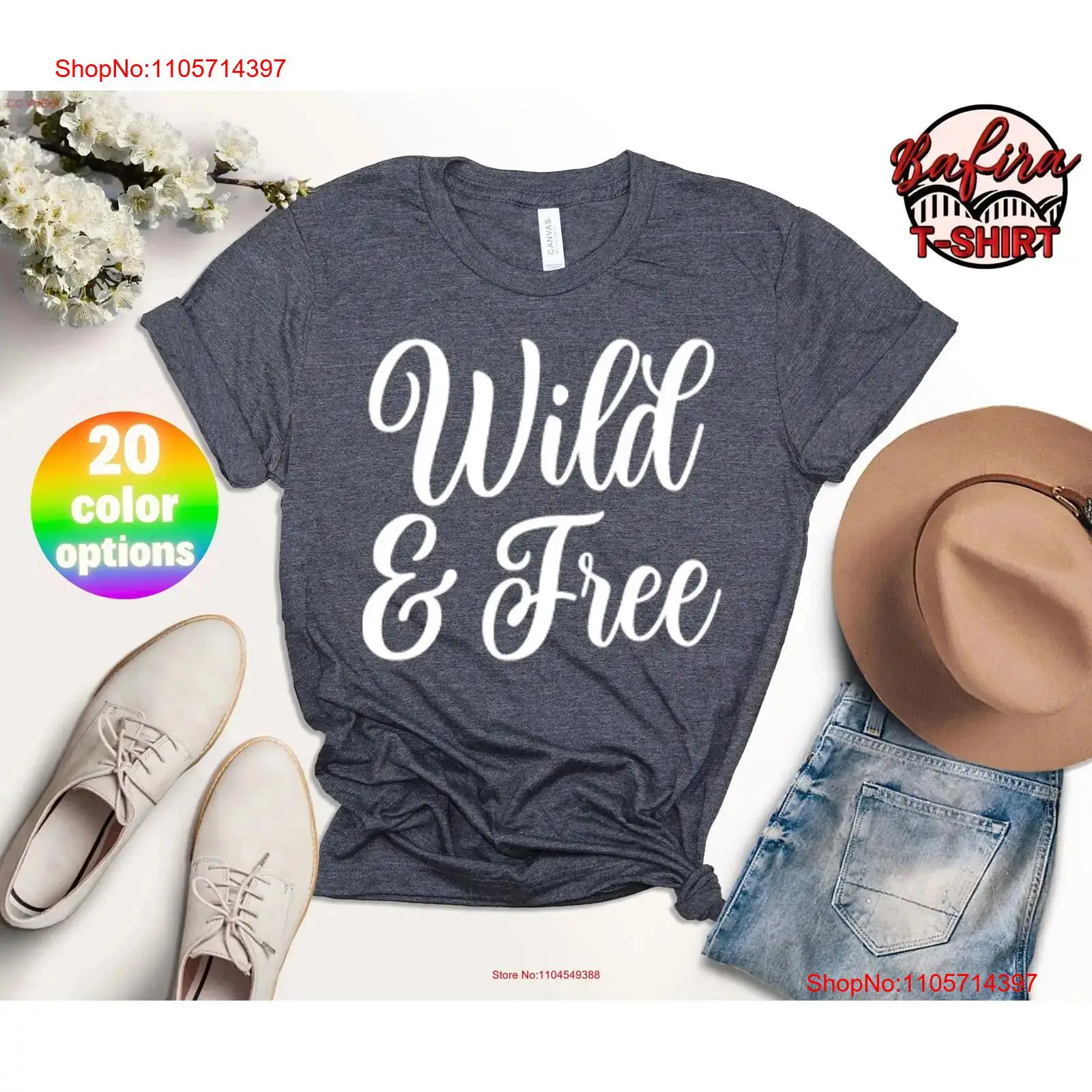 Kaos Wild And Free Semua Hal B - Outdoor Camping Quotes ulasan dan harga